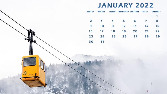 january 2022 calendar desktop wallpaper